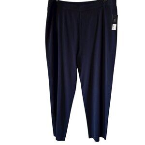 Misook Knit Pant 3X New Straight Leg Indigo Wrinkle Resistant Stretch Comfort
